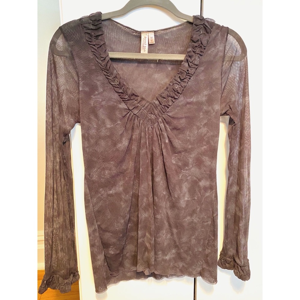 Sheer black and gray blouse